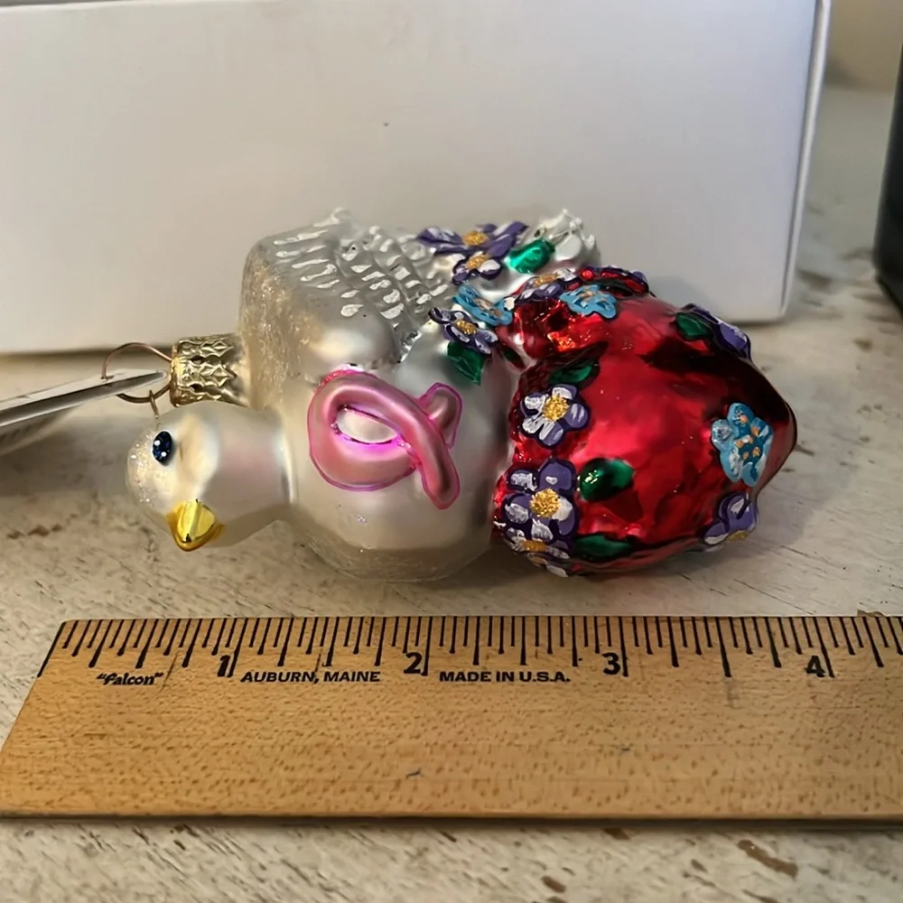 Christopher Radko Wings of Love Ornament dove heart with tag & box